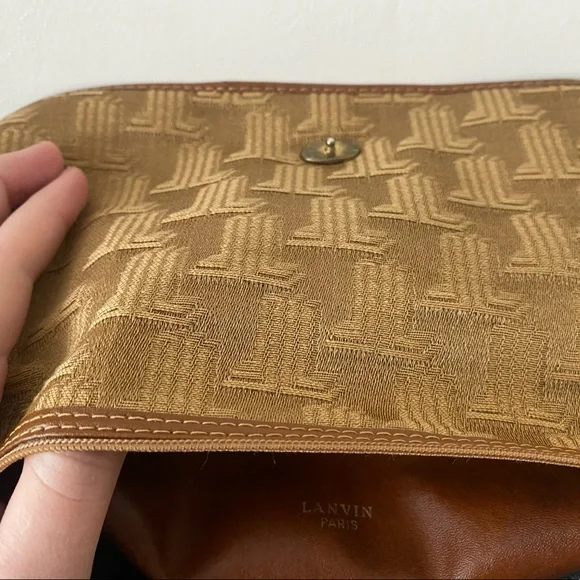 LANVIN Stamped Vintage Clutch Canvas Purse 👛 - Picture 9 of 14